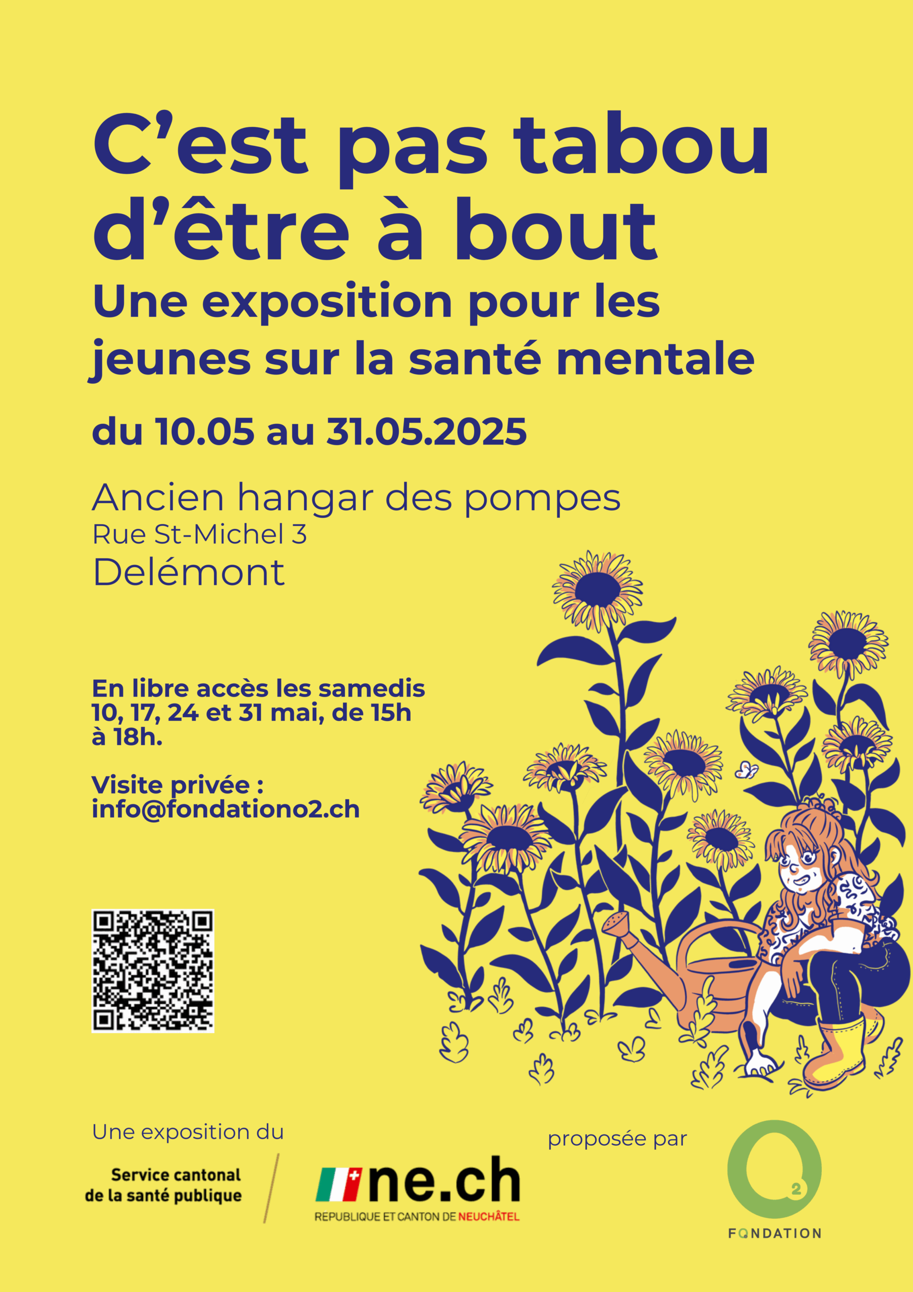 C’est Pas Tabou D’être à Bout Une Exposition Pour Les Jeunes Du 02.05 Au 30.05.2025 Hangar Ancien Arsenal Rue St-michel 3 Delémont (1) Fondation O2